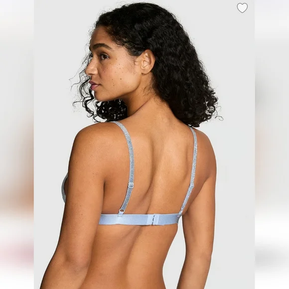 ❄️💙 VICTORIA'S SECRET PINK Wink PUSH-UP Triangle BRALETTE WONDERLAND 💙❄️ - Picture 2 of 11